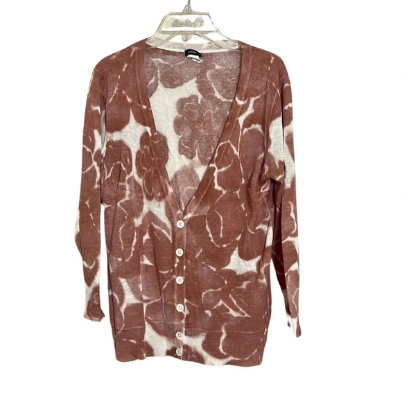 J. Crew Silk & Linen Bold Floral Cardigan Sweater Size Small Coastal Classic - Picture 1 of 11